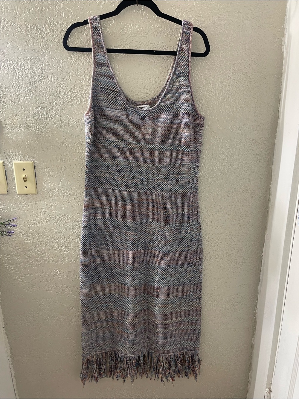 Future Collective Women’s Sleeveless Fringe Midi Dress Multicolor Pastel XXL